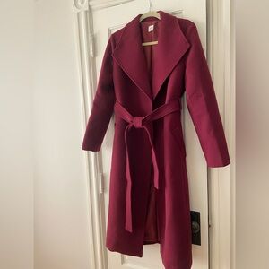 Jcrew Factory Burgundy Wrap Coat